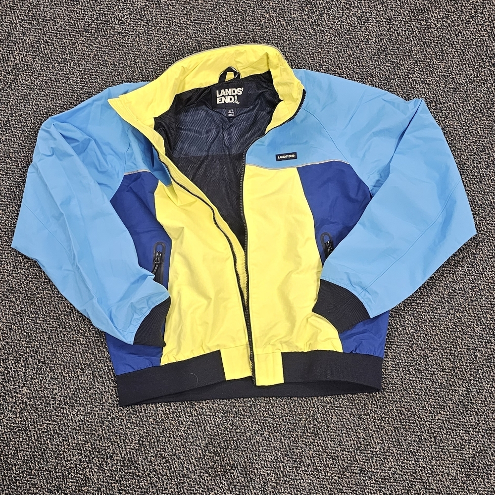 Lands' End Lightweight Colorblock Squall Jacket XLarge 46-48 Yellow MSRP…